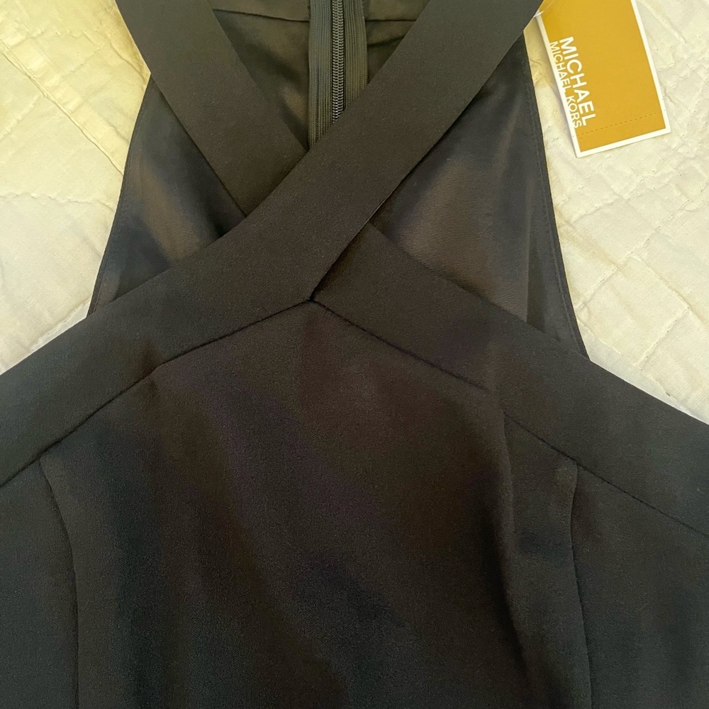 MICHAEL Kors Pleated Embellished Georgette Halter Jumpsuit Size Small - Picture 7 of 15